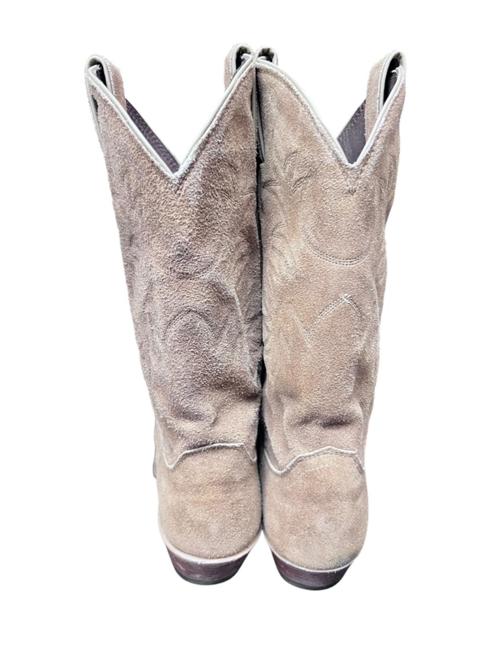Vintage Justin All Suede Leather Woman’s Western Boots Tan Size 8.5 B - Picture 5 of 10
